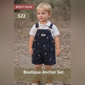 Nautical OSHKOSH 2pc Jumper Navy w WHT onesie Sz: 6M💙Here’s Mr Handsome  NEW